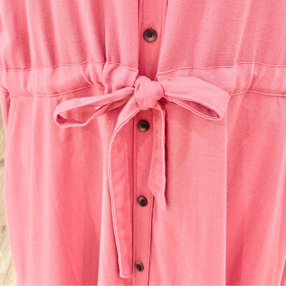 NWT XL Croft and barrow, pink colored button-down short sleeve dress w/ pockets - Picture 4 of 7